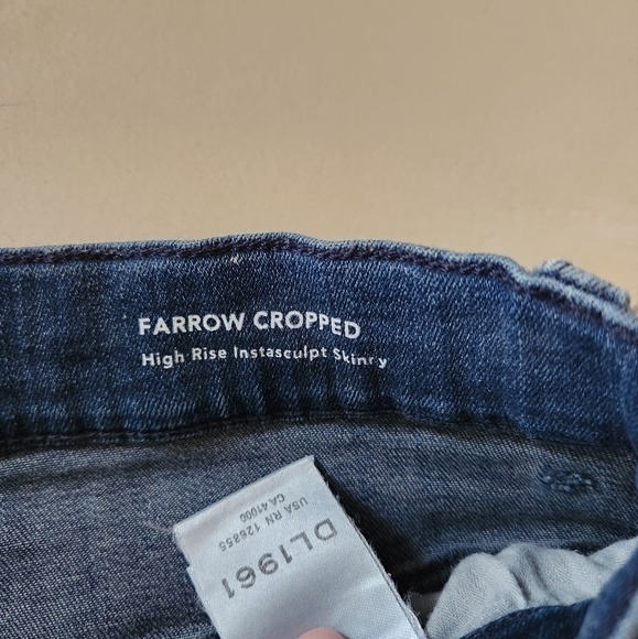 Dl1961 Marriana Hewitt Farrow Cropped High Rise Sculpted Jean's Size 28 - Picture 7 of 9